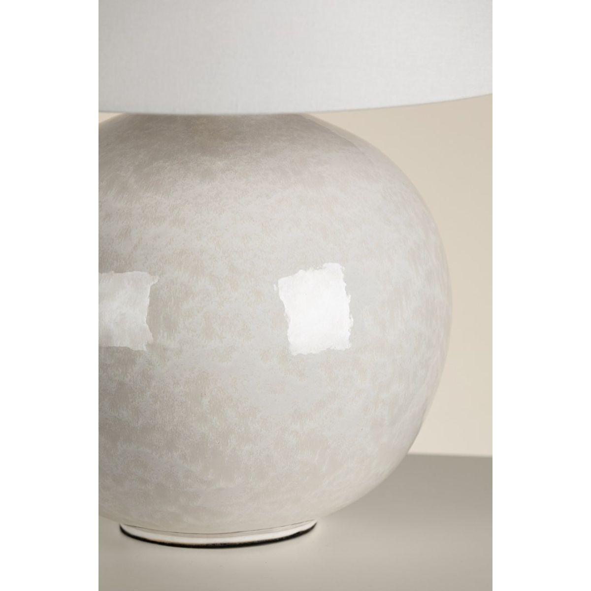 Karina Table Lamp Ceramic Gloss Nimbus with Aged Brass Accents - Bees Lighting