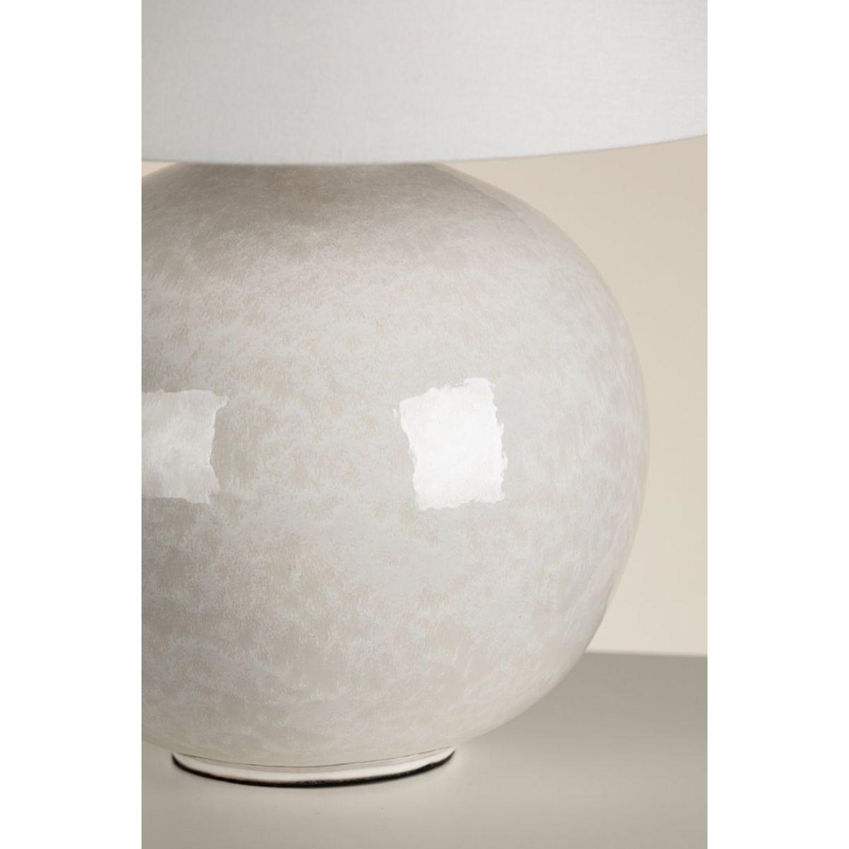 Karina Table Lamp Ceramic Gloss Nimbus with Aged Brass Accents - Bees Lighting