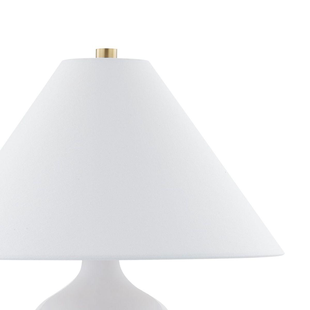 Aimee Table Lamp Ceramic Blue Ombre with Aged Brass Accents - Bees Lighting