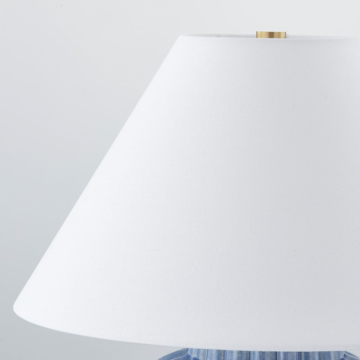 Clarendon Table Lamp Ceramic Ariel Okin Blue with Aged Brass Accents - Bees Lighting
