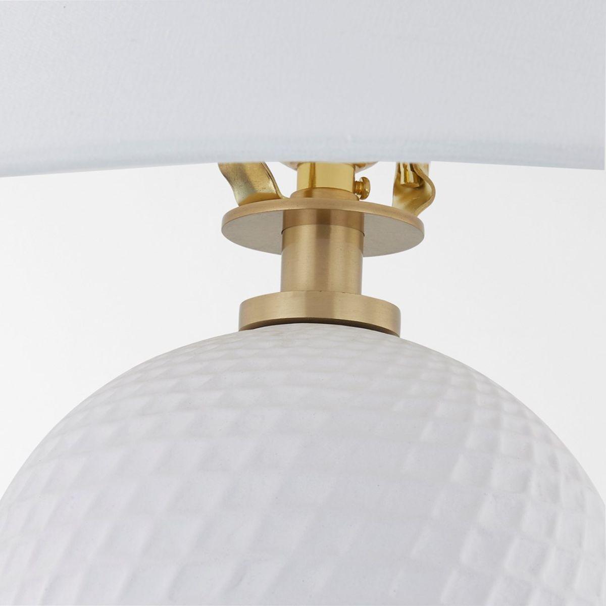 Susie Table Lamp Ceramic Textured White with Aged Brass Accents