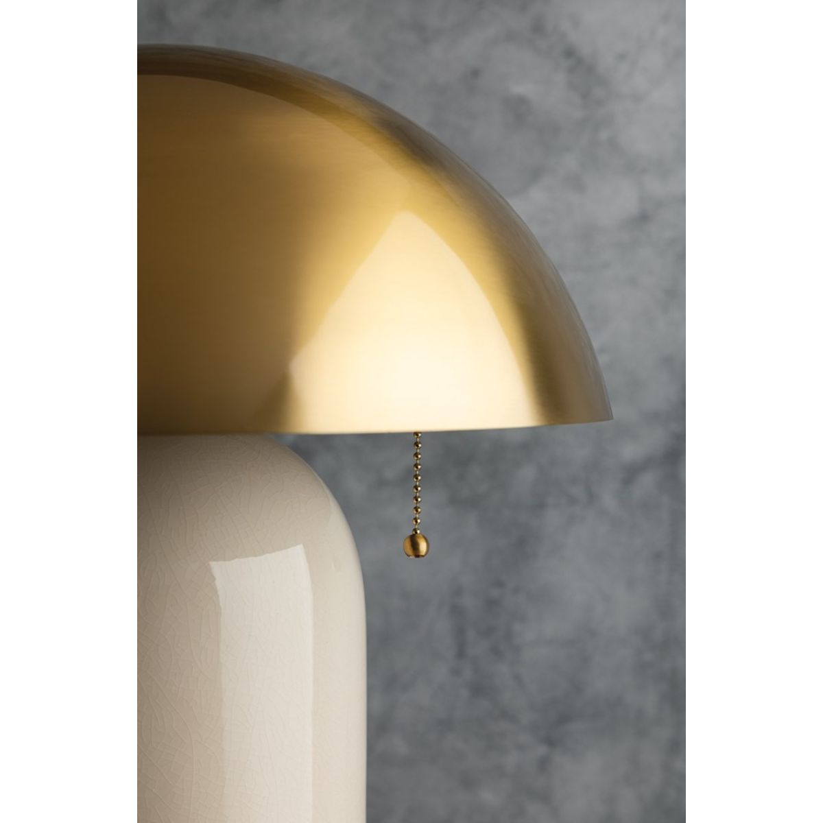 Gaia 2 Lights Table Lamp Ceramic Ivory Crackle with Aged Brass Accents - Bees Lighting