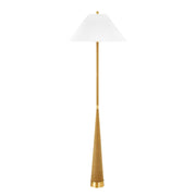 Indie Floor Lamp Natural Raffia and Aged Brass Finish - Bees Lighting