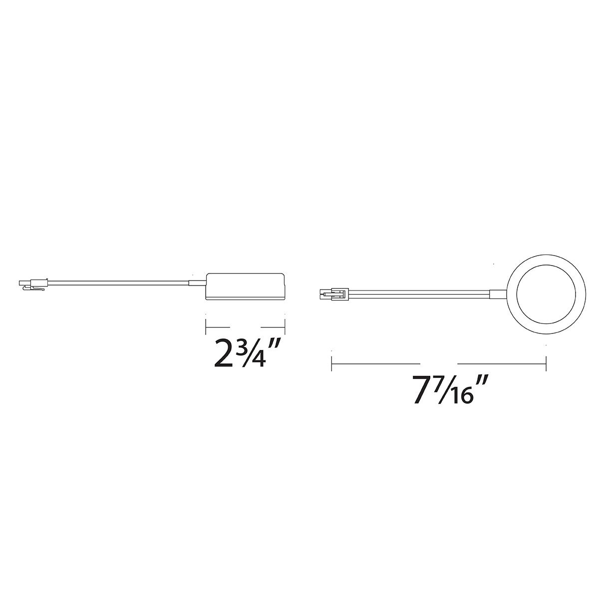 120V 3-CCT LED Puck Light With Plug Cord, Brushed Nickel - Bees Lighting