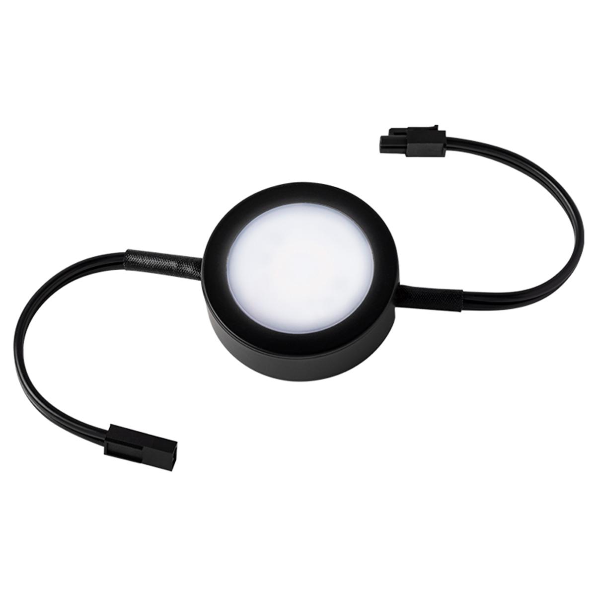 3CCT LED Puck Light, 27K/30K/35K, 120V, Plug-in, Single Wired Puck Light with Double Wire
