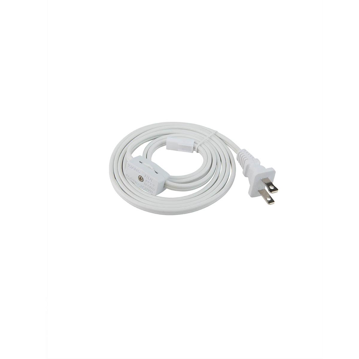 White Power Cord for 3-CCT Puck Light with on/off switch