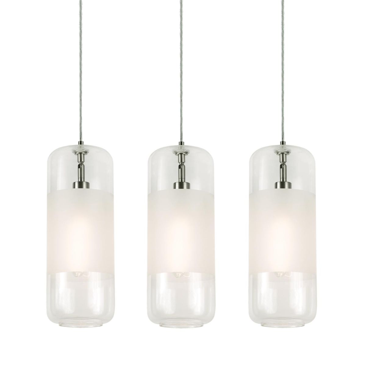 Hermosa 41 in. 3 lights Pendant Light Satin Nickel finish with Clear shade