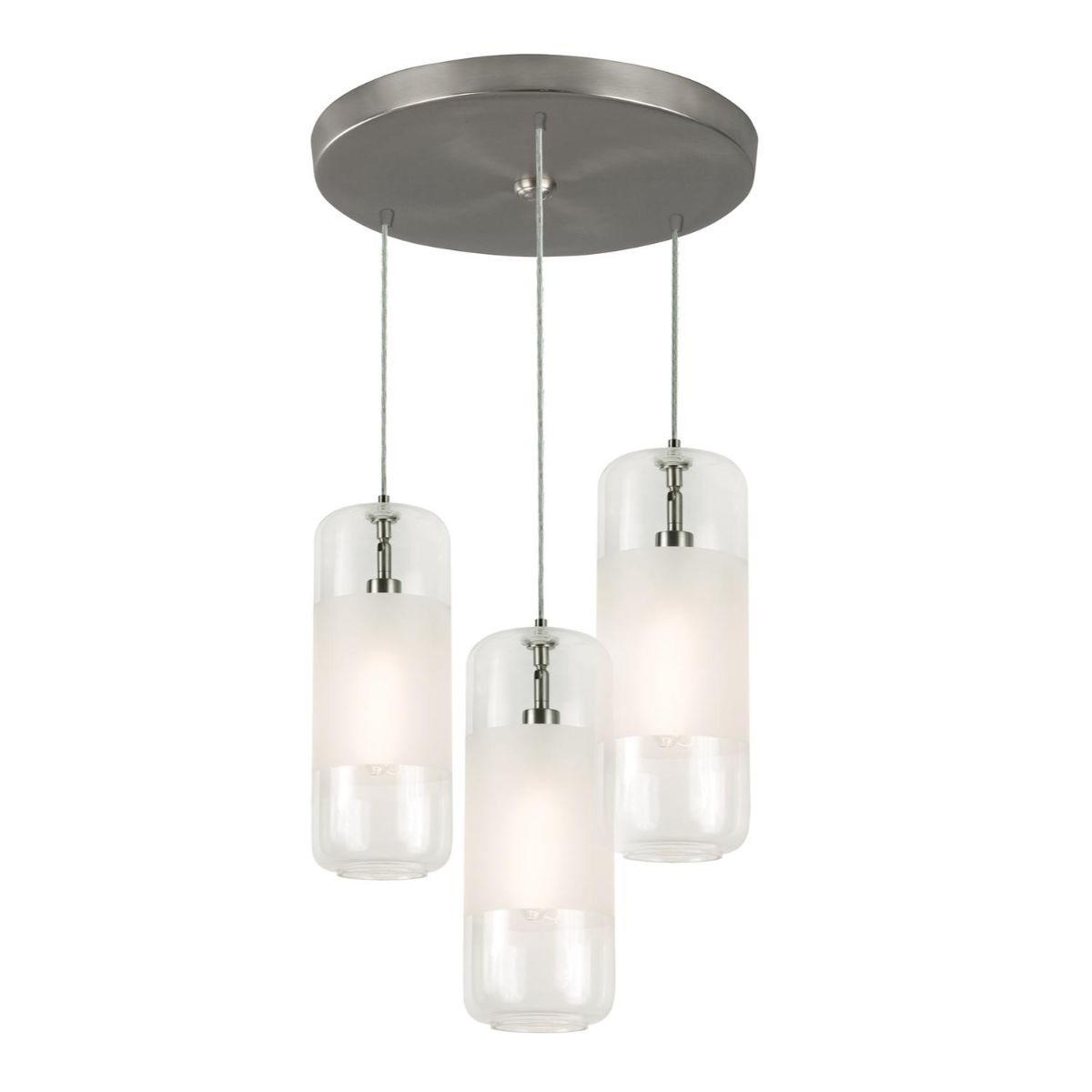 Hermosa 17 in. 3 lights Pendant Light Satin Nickel finish with Clear shade