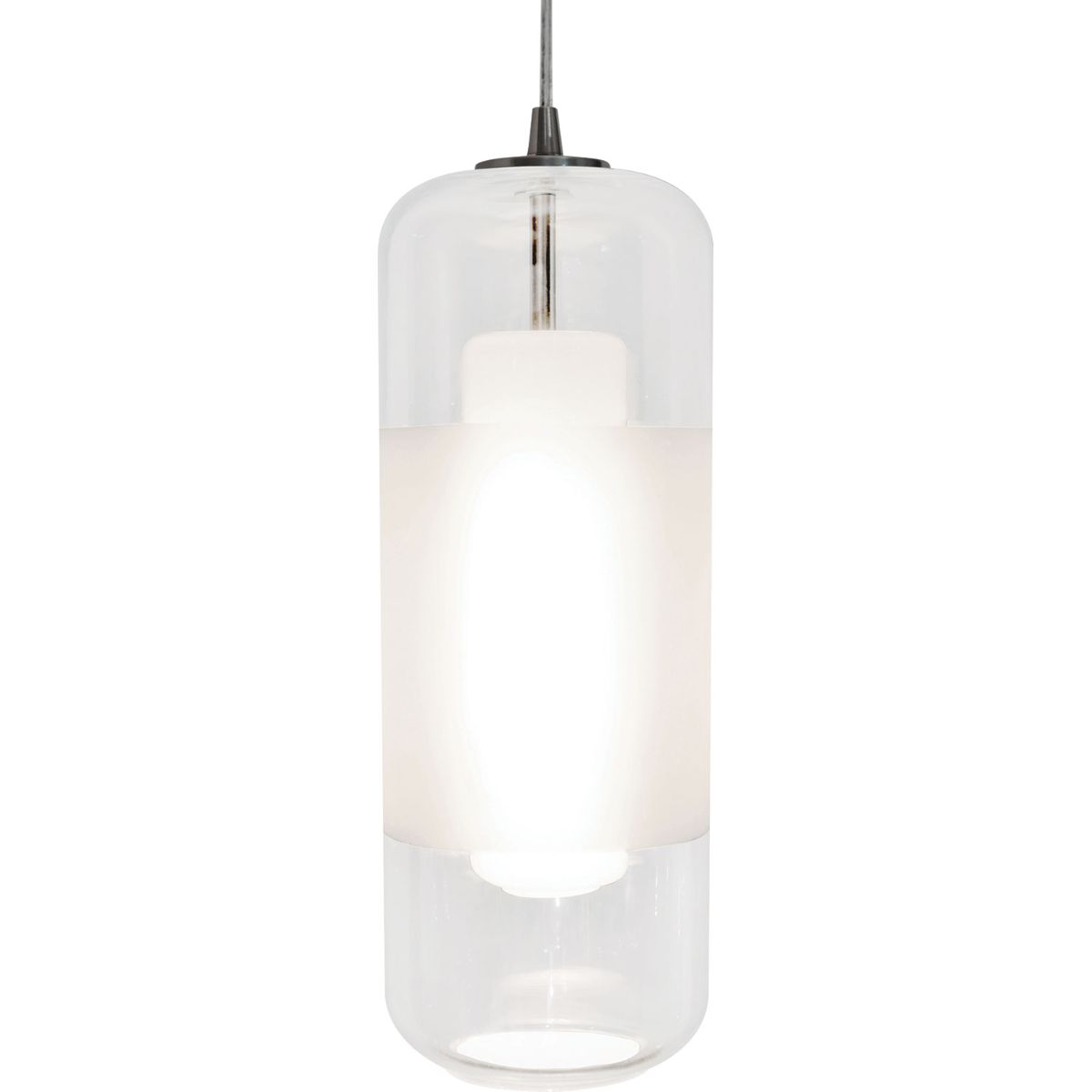Hermosa 6 in. LED Pendant Light 120V 4000K Satin Nickel finish with Clear & White shade