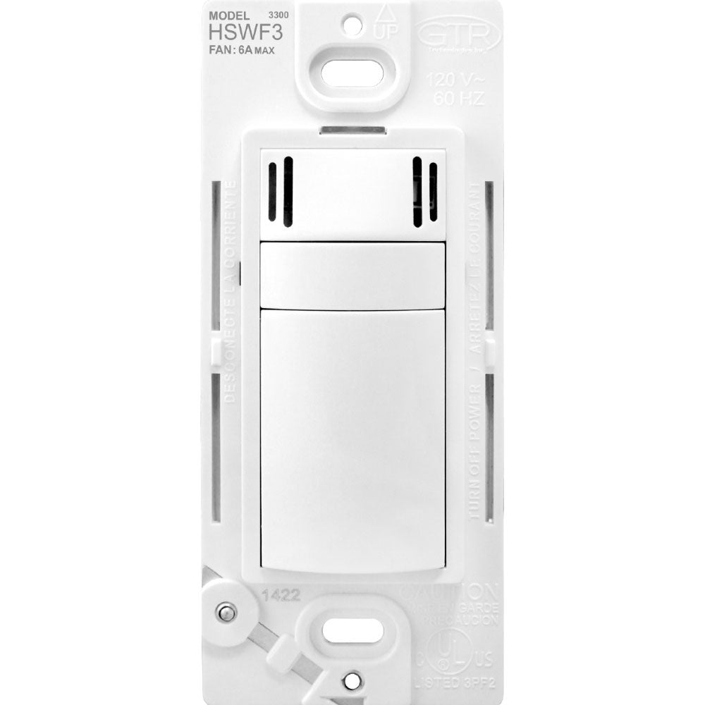 Pass & Seymour In-Wall Humidity Sensor Fan Control 6-Amp 120V White - Bees Lighting