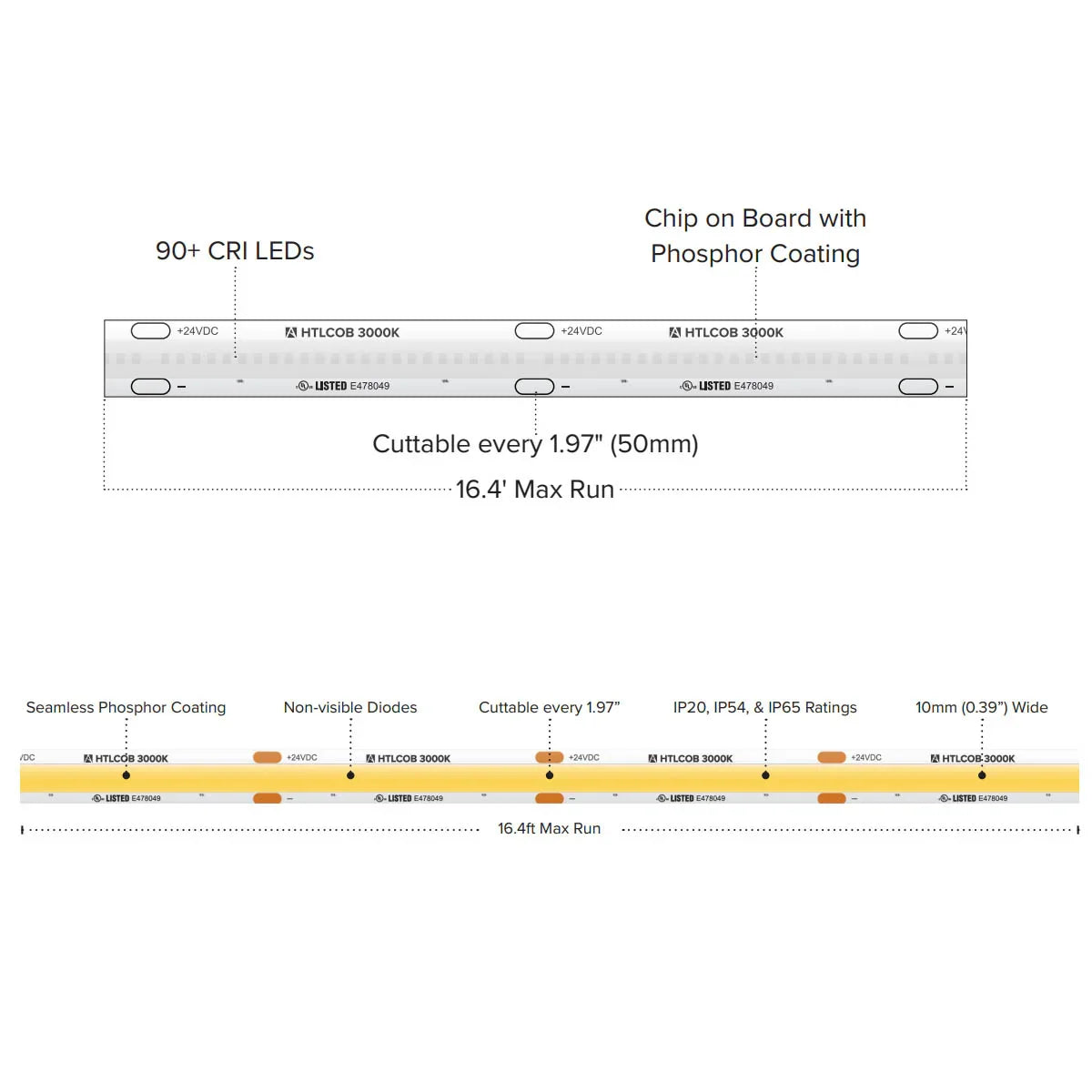 Trulux COB Tape Light, Static White, 460 Lm/ft - Bees Lighting