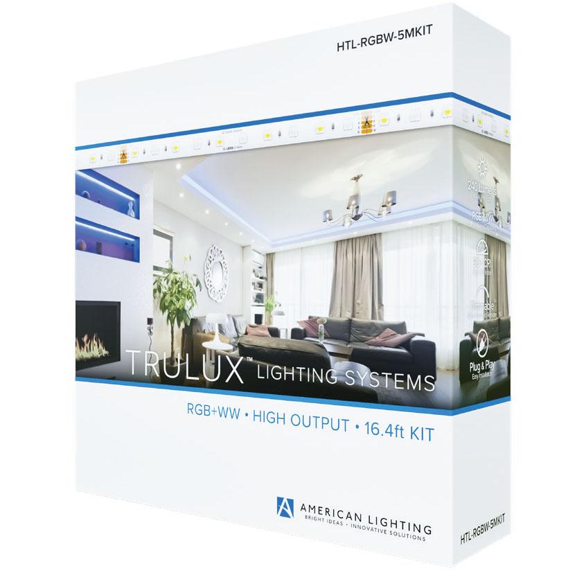 Trulux High Output LED Strip Light Kit, 16.4Ft Reel, RGB + 3000K, 240 Lm/Ft, 24V - Bees Lighting