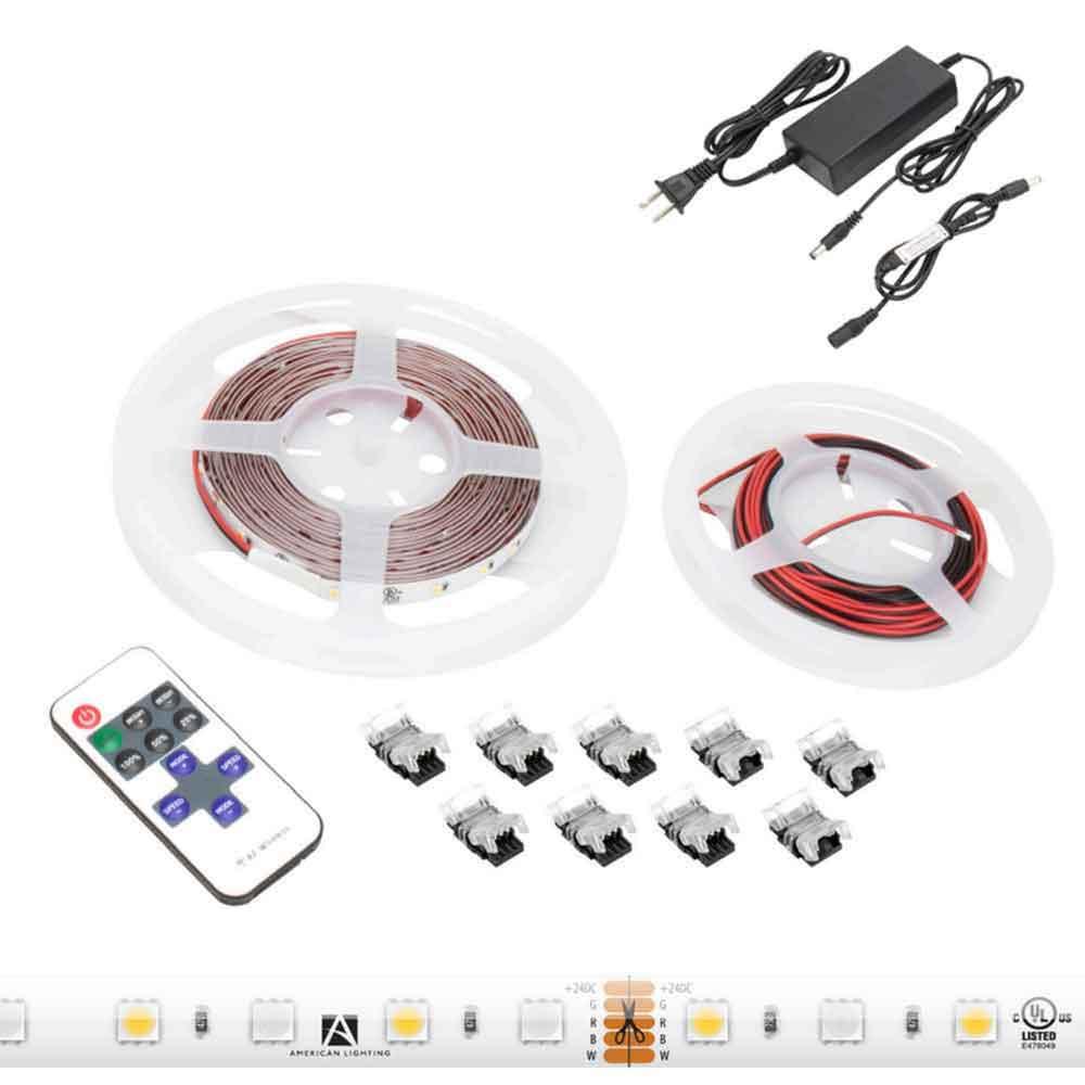 Trulux High Output LED Strip Light Kit, 16.4Ft Reel, RGB + 3000K, 240 Lm/Ft, 24V - Bees Lighting