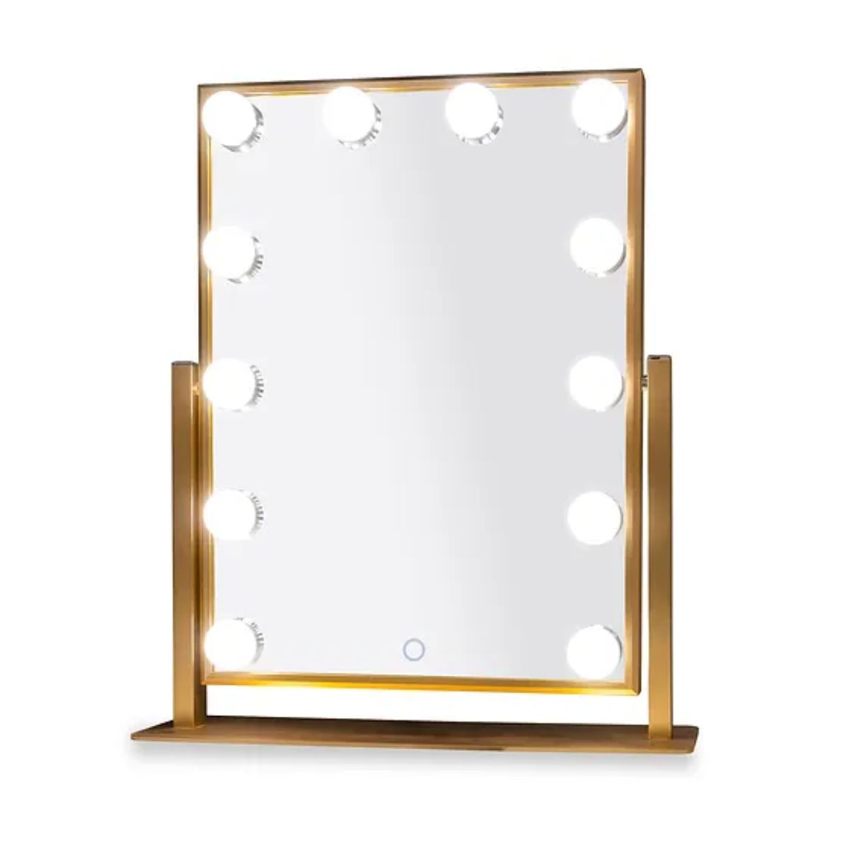 Hollywood 15 In. X 17 In. Tri-Color 12 LED Bulbs Make Up Mirror With Touch On/Off Dimmer Function - Bees Lighting