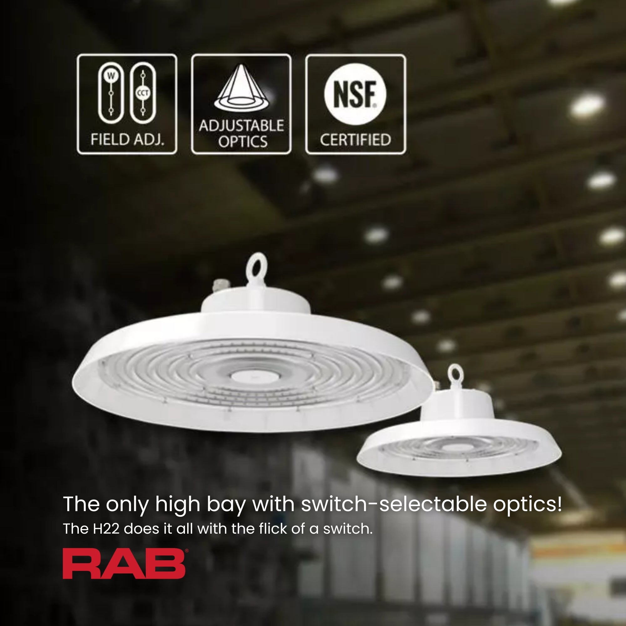 UFO High Bay Light, 22580Lumens, 150W, 30K/40K/50K, White, 120-277V