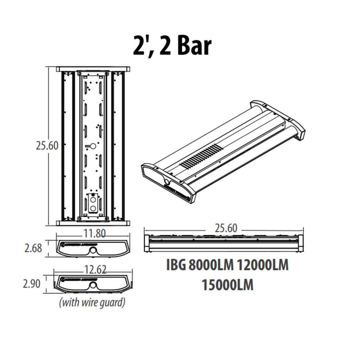 2ft LED Linear High Bay Light, 95 Watts, 15000 Lumens, 5000K, 120/277V - Bees Lighting