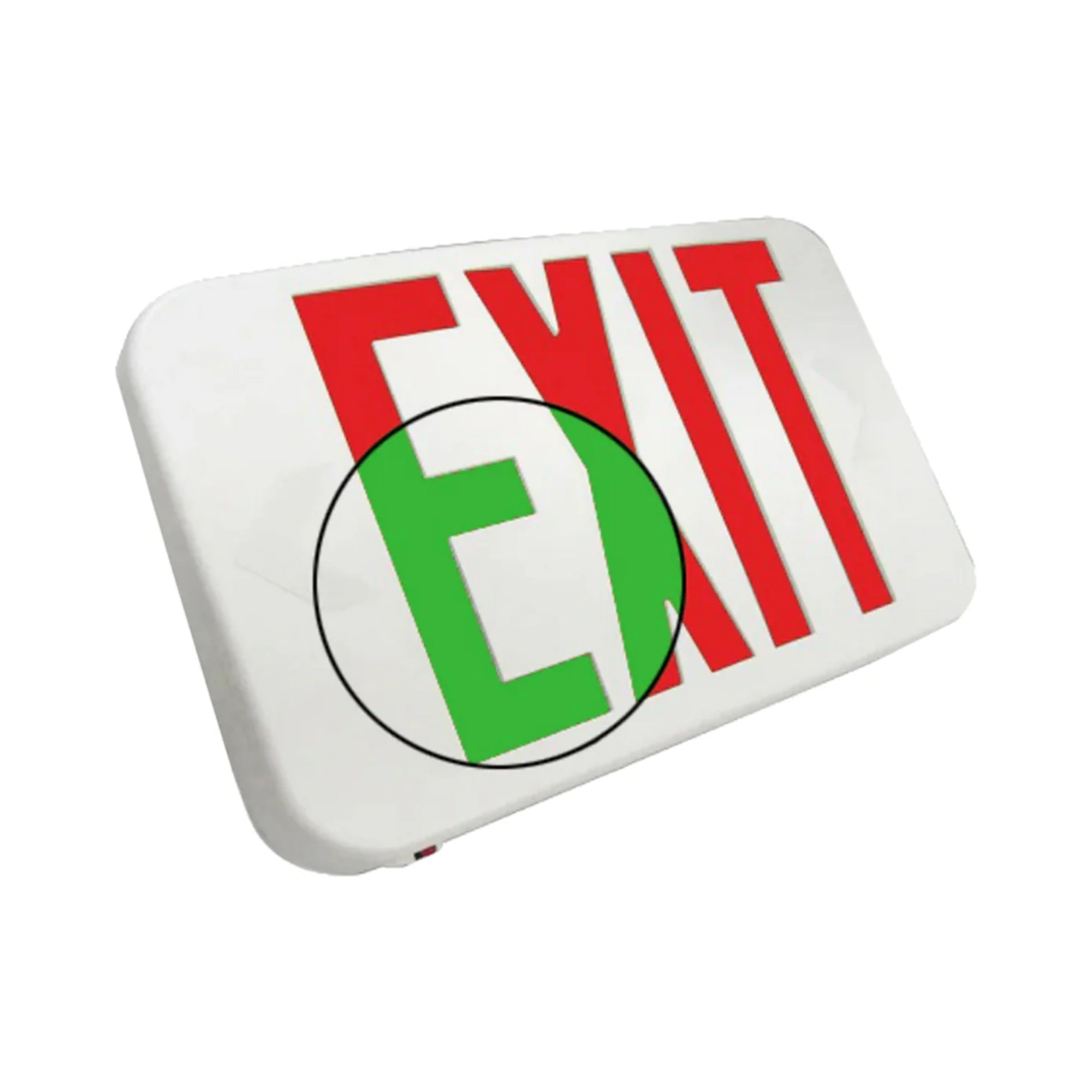 Exitronix Thermoplastic Field Switchable Red/Green LED Exit Sign - Bees Lighting