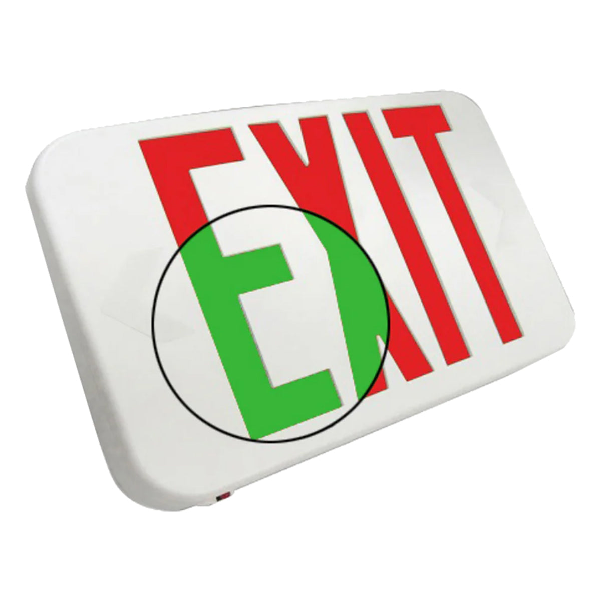 Exitronix Thermoplastic Field Switchable Red/Green LED Exit Sign - Bees Lighting