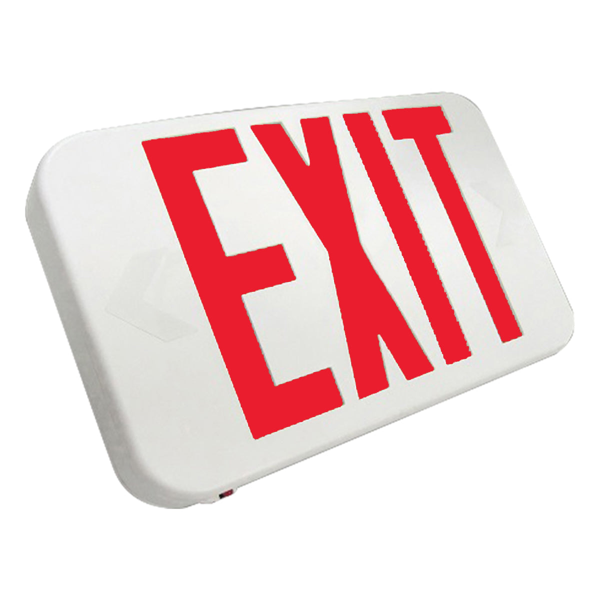 LED Exit Sign, 2 Single Face with Red/Green Letters, White, Battery Included - Bees Lighting