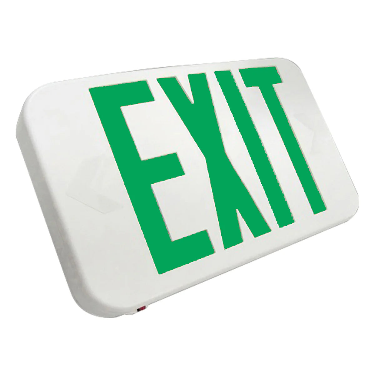 LED Exit Sign, 2 Single Face with Red/Green Letters, White, Battery Included - Bees Lighting