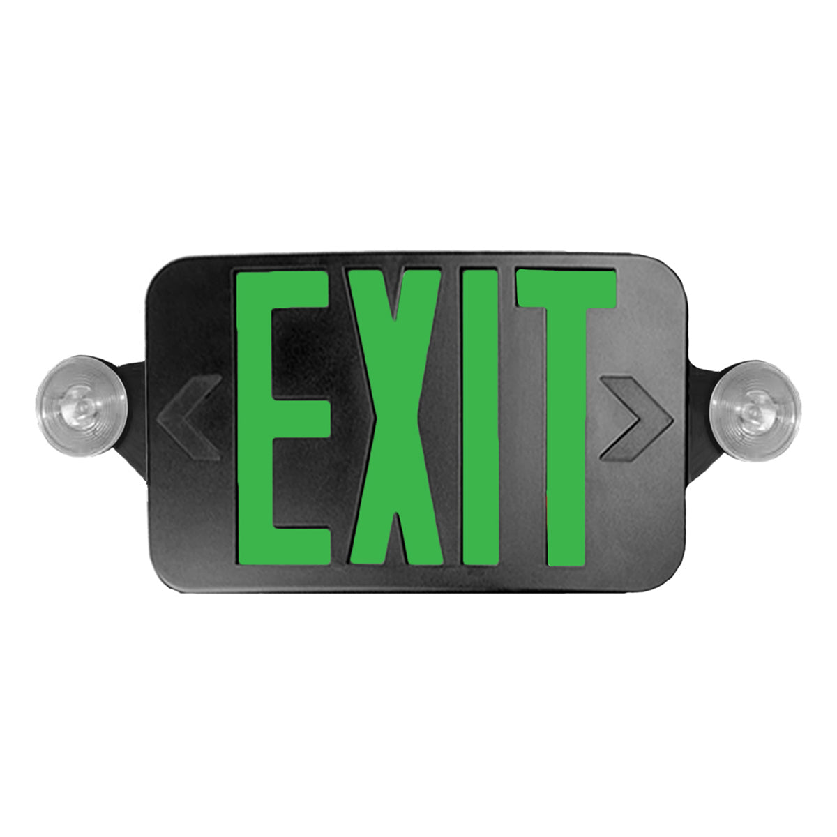 LED Combo Exit Sign, 2 Single Face with Red/Green Letters, Black, Battery Included, Remote Capable - Bees Lighting