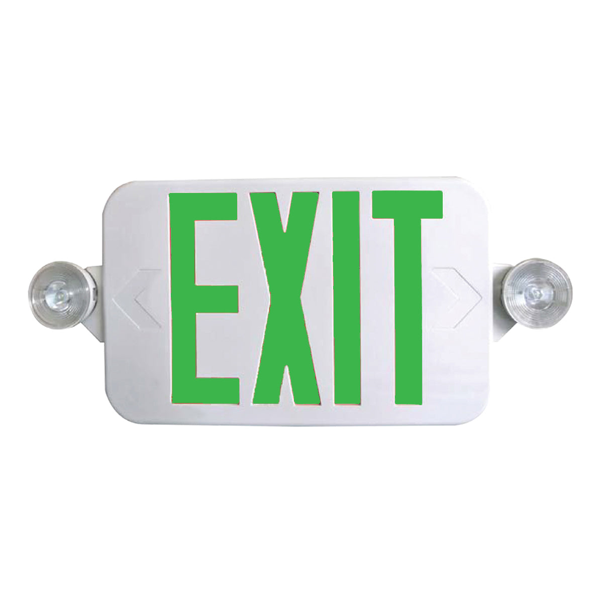 LED Combo Exit Sign, 2 Single Face with Red/Green Letters, White, Battery Included, Remote Capable - Bees Lighting