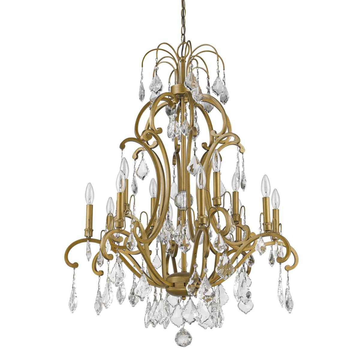 Claire 32 in. 12 Lights Chandelier with Crystal Accents