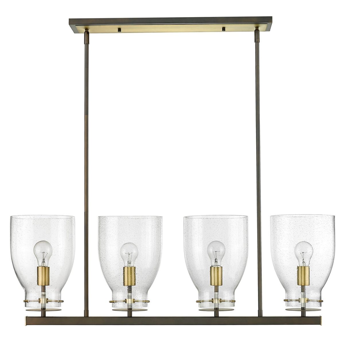 Shelby 40 in. 4 Lights Chandelier Oil Rubbed Bronze & Antique Brass Finish
