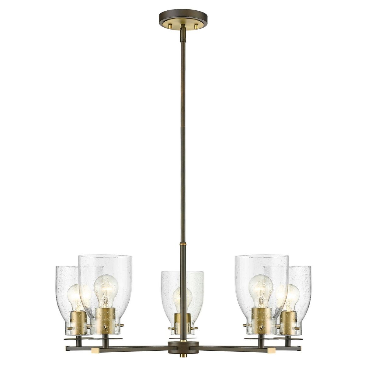 Shelby 28 in. 5 Lights Chandelier Oil Rubbed Bronze & Antique Brass Finish
