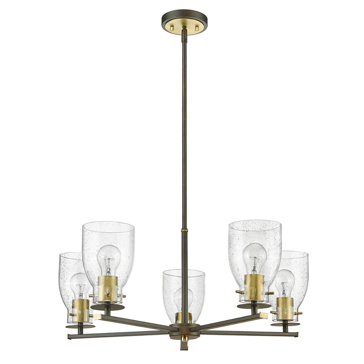 Shelby 28 in. 5 Lights Chandelier Oil Rubbed Bronze & Antique Brass Finish