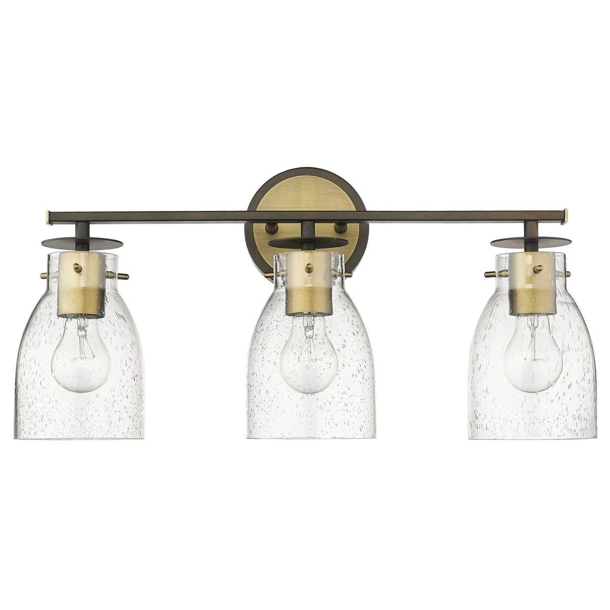 Shelby 23 in. 3 Lights Vanity Light Oil Rubbed Bronze & Antique Brass Finish