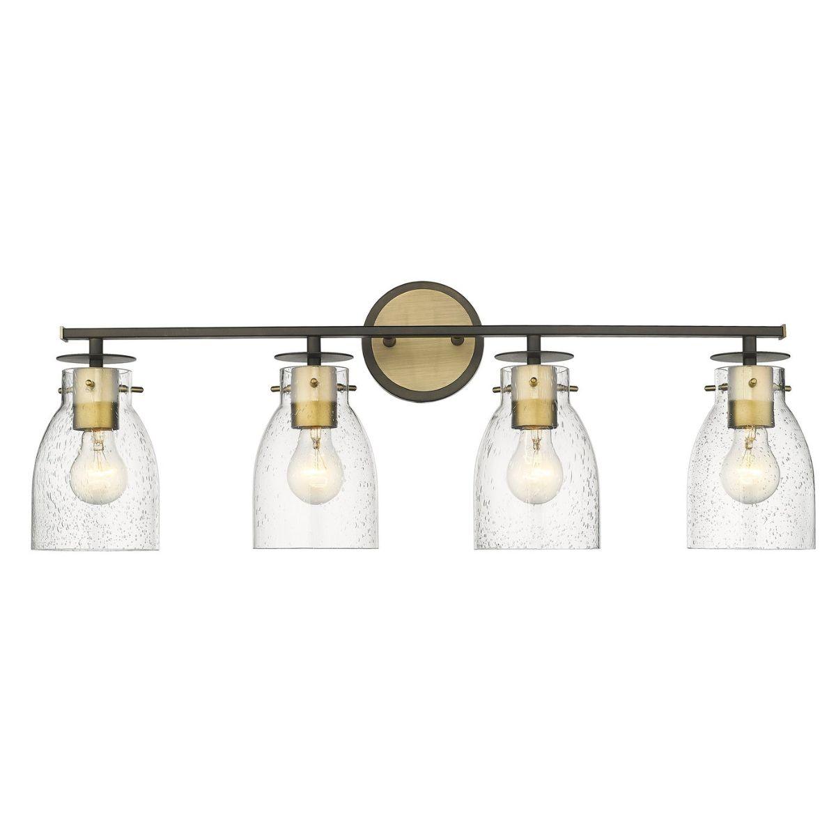 Shelby 31 in. 4 Lights Vanity Light Oil Rubbed Bronze & Antique Brass Finish