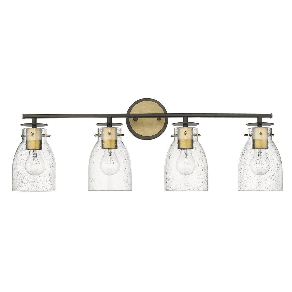 Shelby 31 in. 4 Lights Vanity Light Oil Rubbed Bronze & Antique Brass Finish