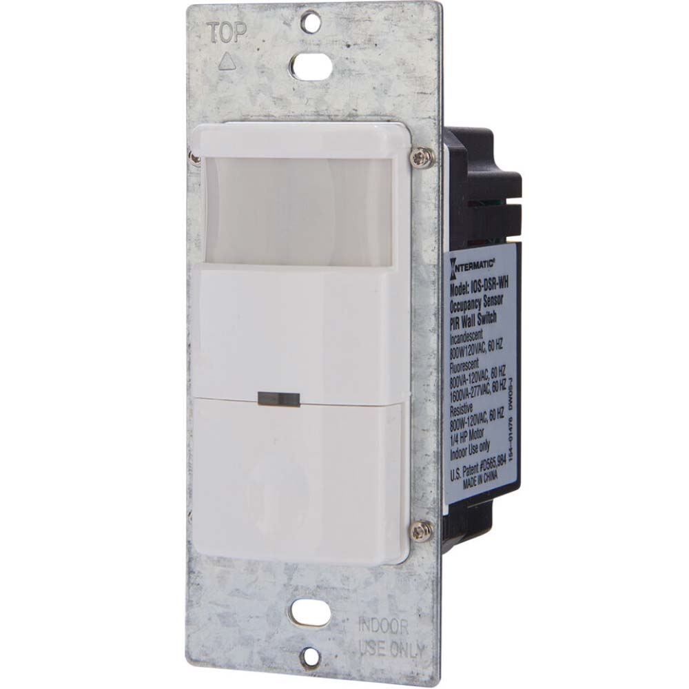 IOS Series 800-Watt Self-Adaptive In-Wall PIR Occupancy/Vacancy Sensor Switch Decorator 180-Degree Coverage