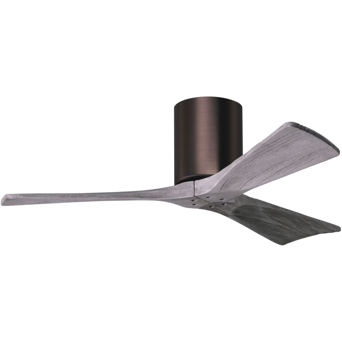 Irene 3-Blade 42 Inch Hugger Ceiling Fan with Remote, Brushed Bronze with Barnwood Blades - Bees Lighting