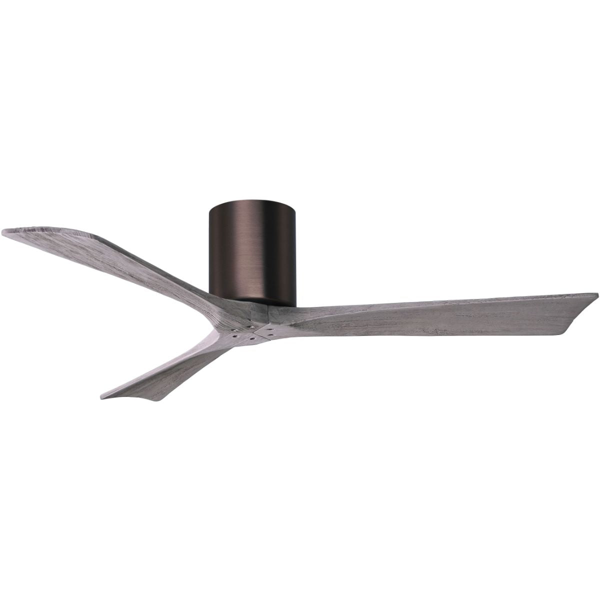 Irene 3-Blade 52 Inch Hugger Ceiling Fan with Remote, Brushed Bronze with Barnwood Blades - Bees Lighting