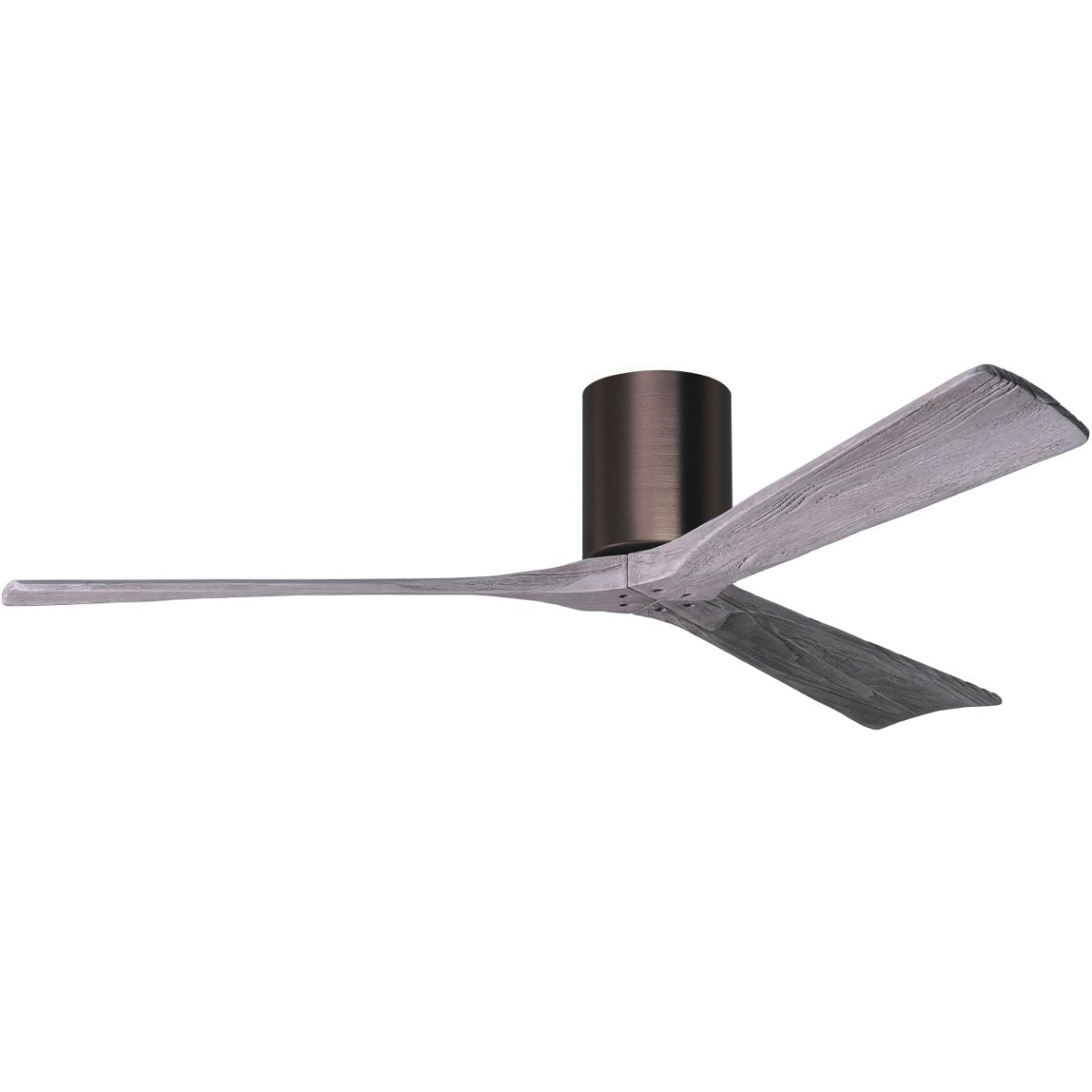 Irene 3-Blade 60 Inch Hugger Ceiling Fan with Remote, Brushed Bronze with Barnwood Blades - Bees Lighting
