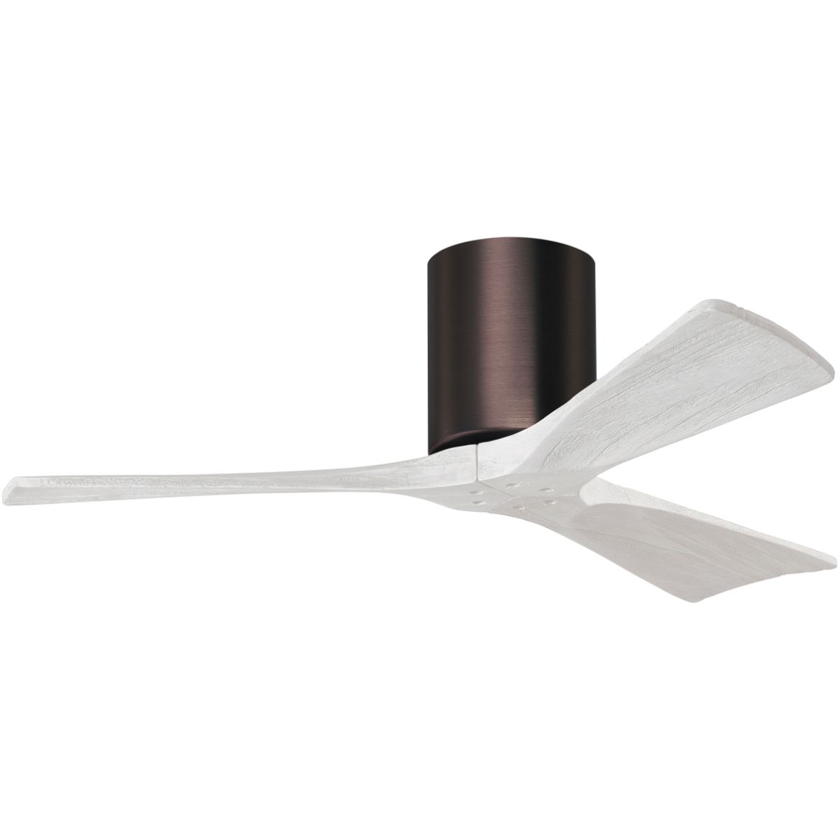 Irene 3-Blade 42 Inch Hugger Ceiling Fan with Remote, Brushed Bronze with Matte White Blades - Bees Lighting