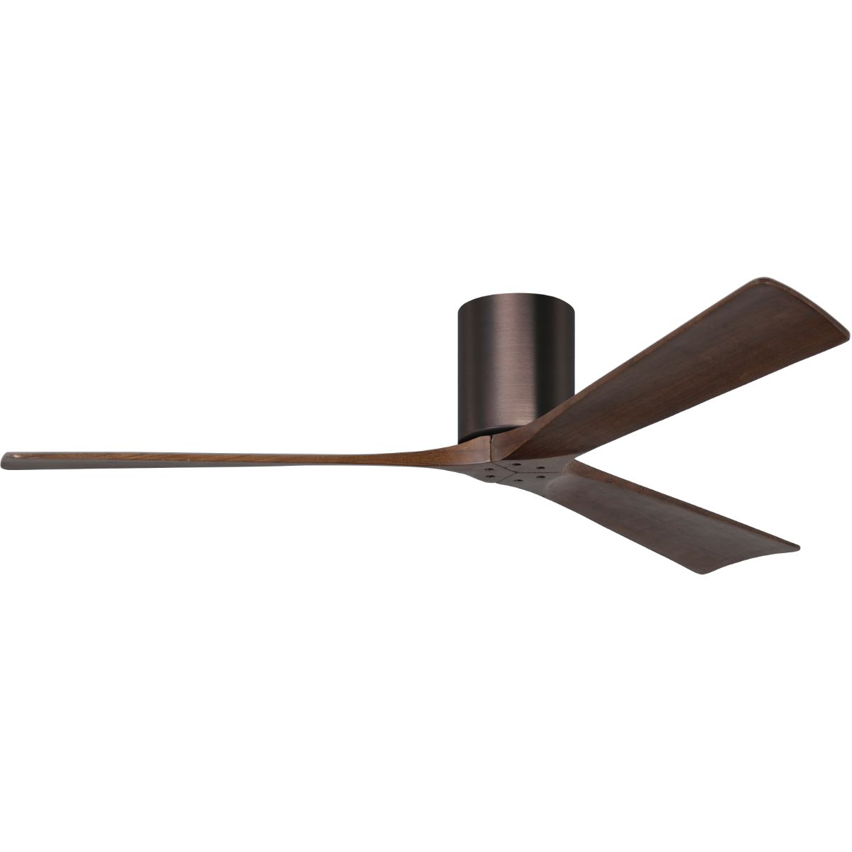 Irene 3-Blade 60 Inch Hugger Ceiling Fan with Remote, Brushed Bronze with Walnut Blades - Bees Lighting