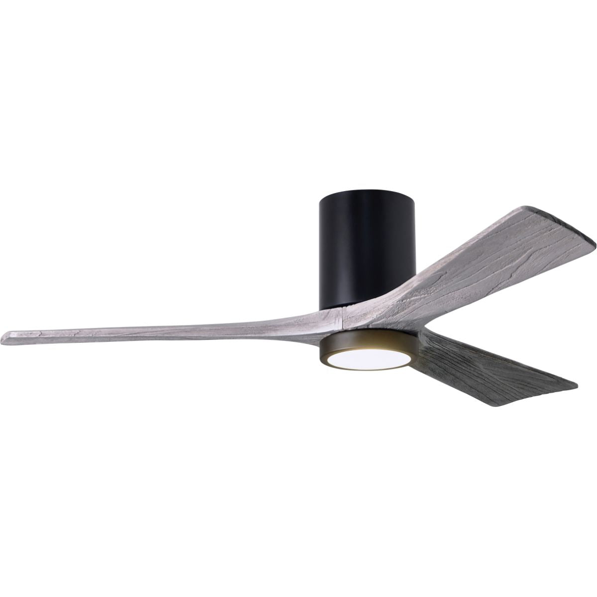 Irene 3-Blade 52 Inch LED Hugger Ceiling Fan with Remote, Matte Black with Barnwood Blades - Bees Lighting