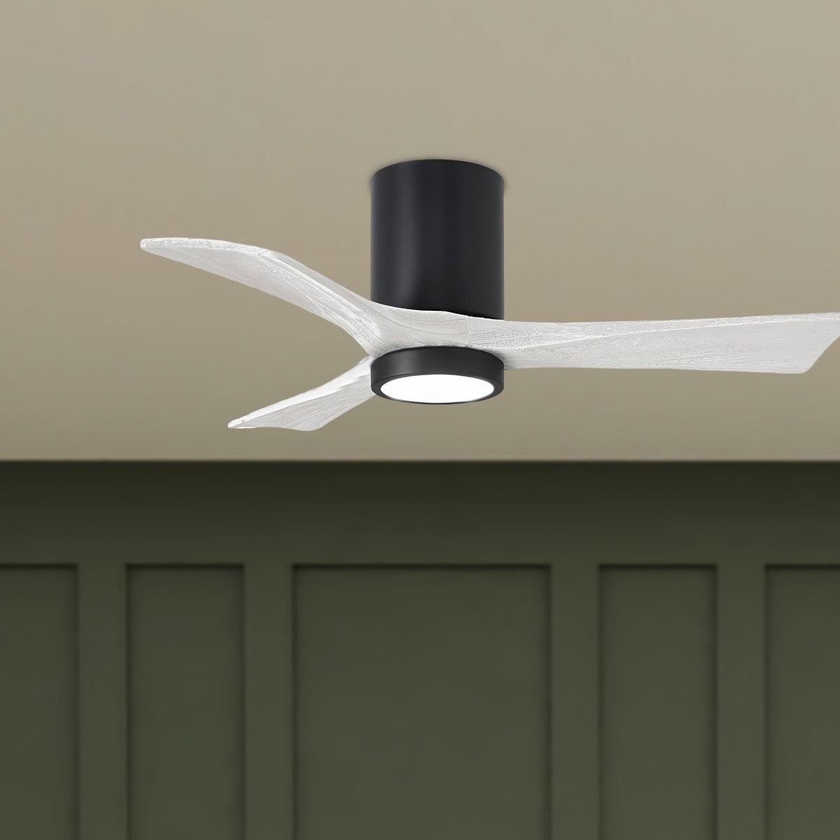 Irene 42 Inch Low Profile Outdoor Ceiling Fan With Light, Wall And Remote Control Included