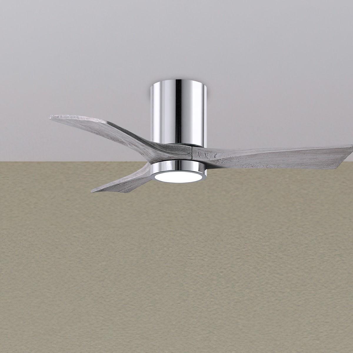 Irene 42 Inch Low Profile Outdoor Ceiling Fan With Light, Wall And Remote Control Included