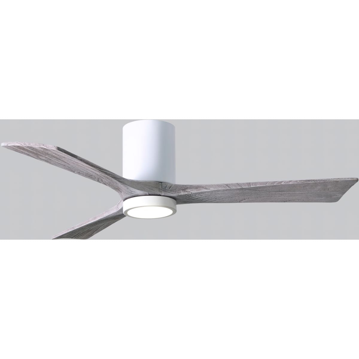 Irene 3-Blade 52 Inch LED Hugger Ceiling Fan with Remote, Gloss White with Barnwood Blades - Bees Lighting