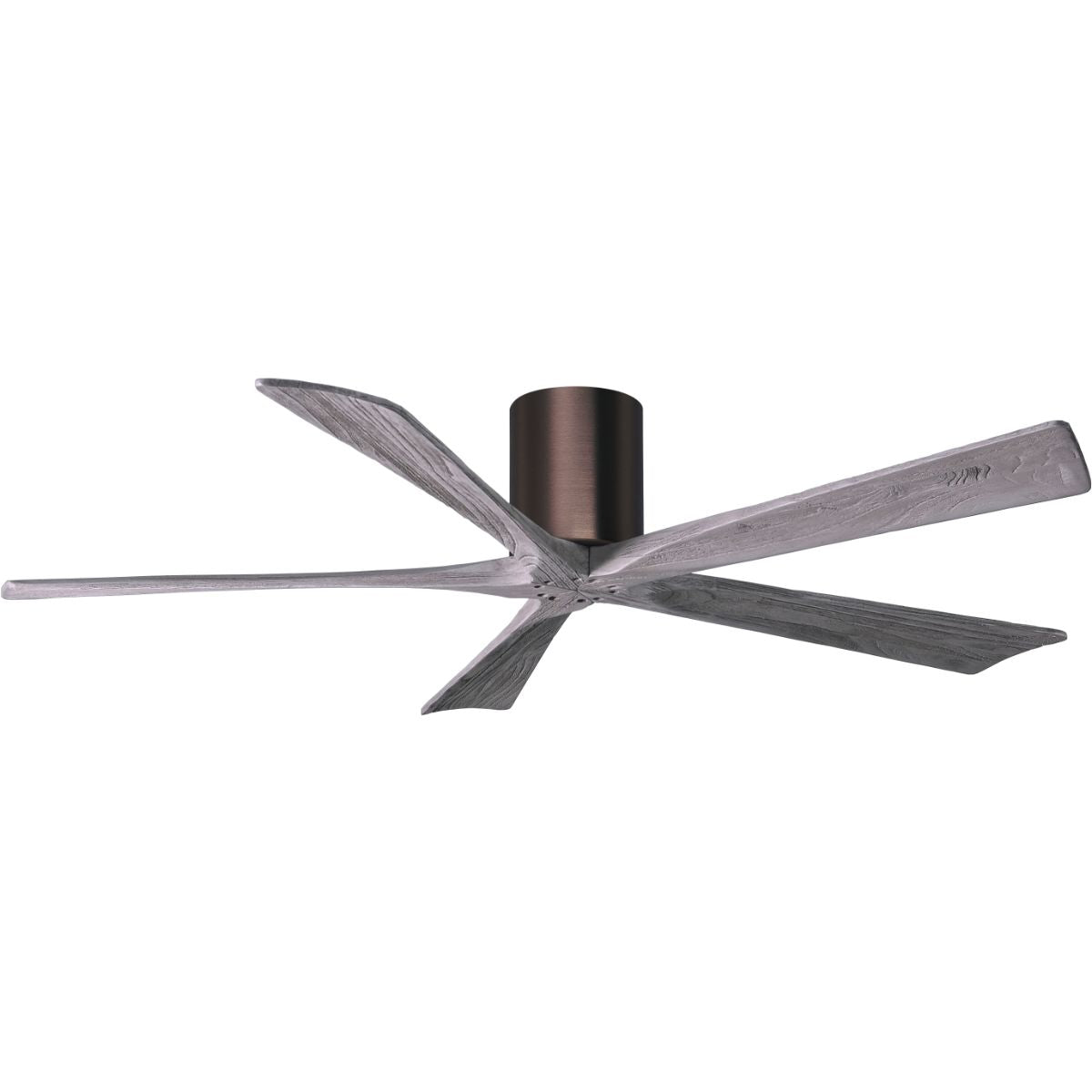Irene 5-Blade 60 Inch Hugger Ceiling Fan with Remote, Brushed Bronze with Barnwood Blades - Bees Lighting