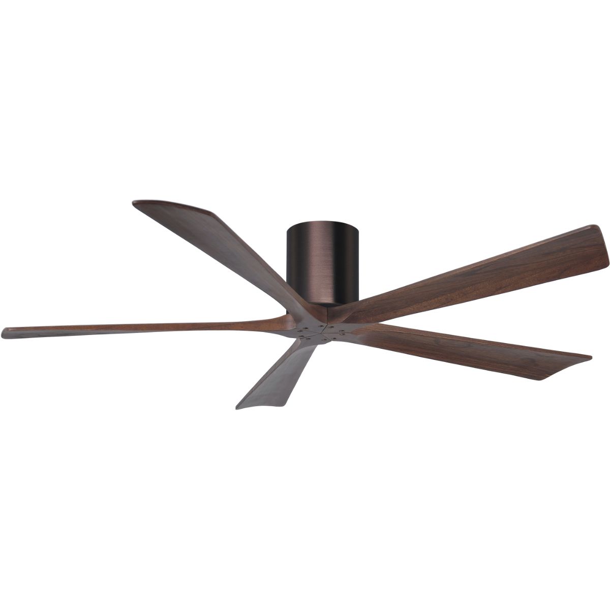 Irene 5-Blade 60 Inch Hugger Ceiling Fan with Remote, Brushed Bronze with Walnut Blades - Bees Lighting
