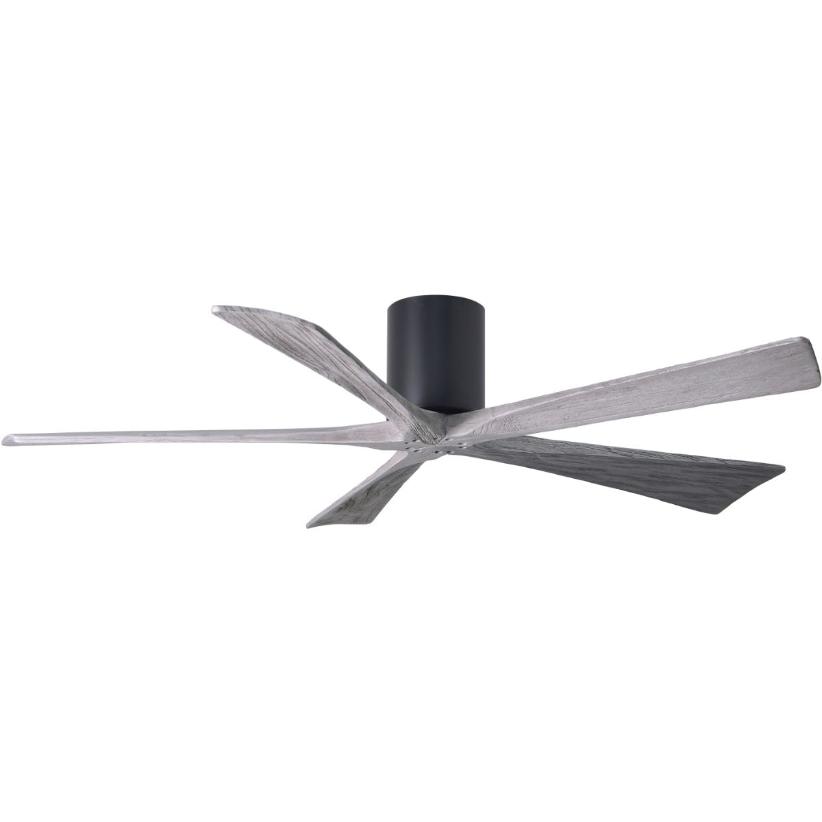 Irene 5-Blade 60 Inch Hugger Ceiling Fan with Remote, Matte Black with Barnwood Blades - Bees Lighting