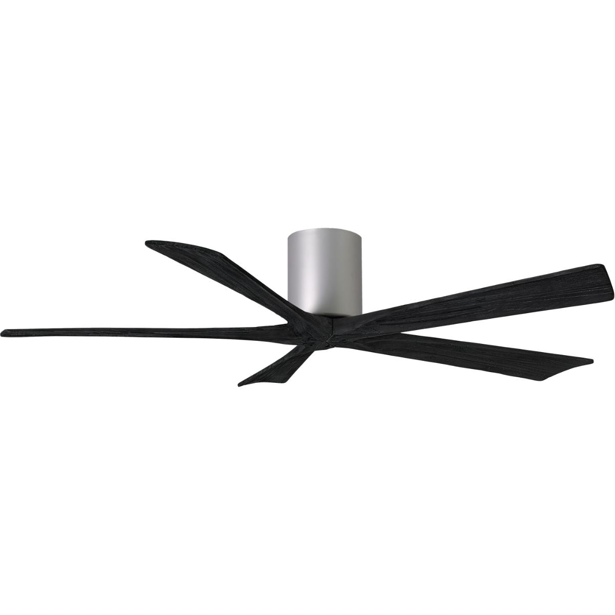 Irene 5-Blade 60 Inch Hugger Ceiling Fan with Remote, Brushed Nickel with Matte Black Blades - Bees Lighting