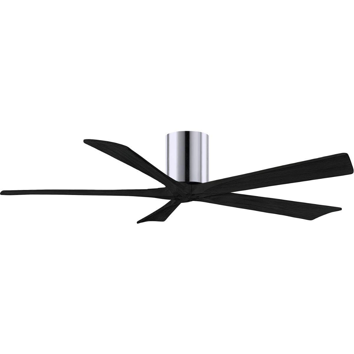 Irene 5-Blade 60 Inch Hugger Ceiling Fan with Remote, Polished Chrome with Matte Black Blades