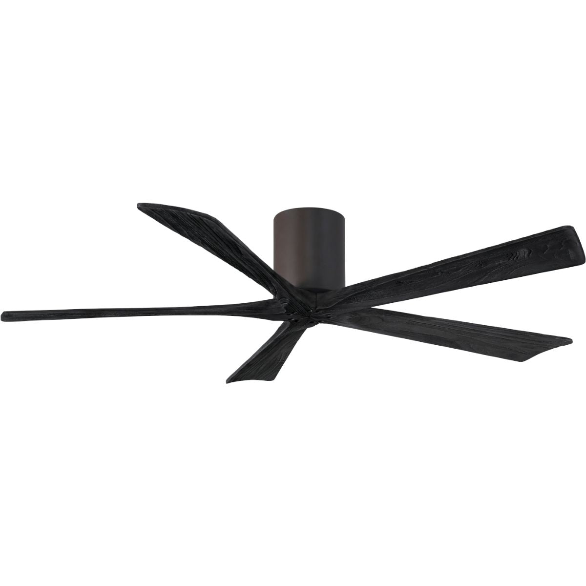 Irene 5-Blade 60 Inch Hugger Ceiling Fan with Remote, Textured Bronze with Matte Black Blades - Bees Lighting