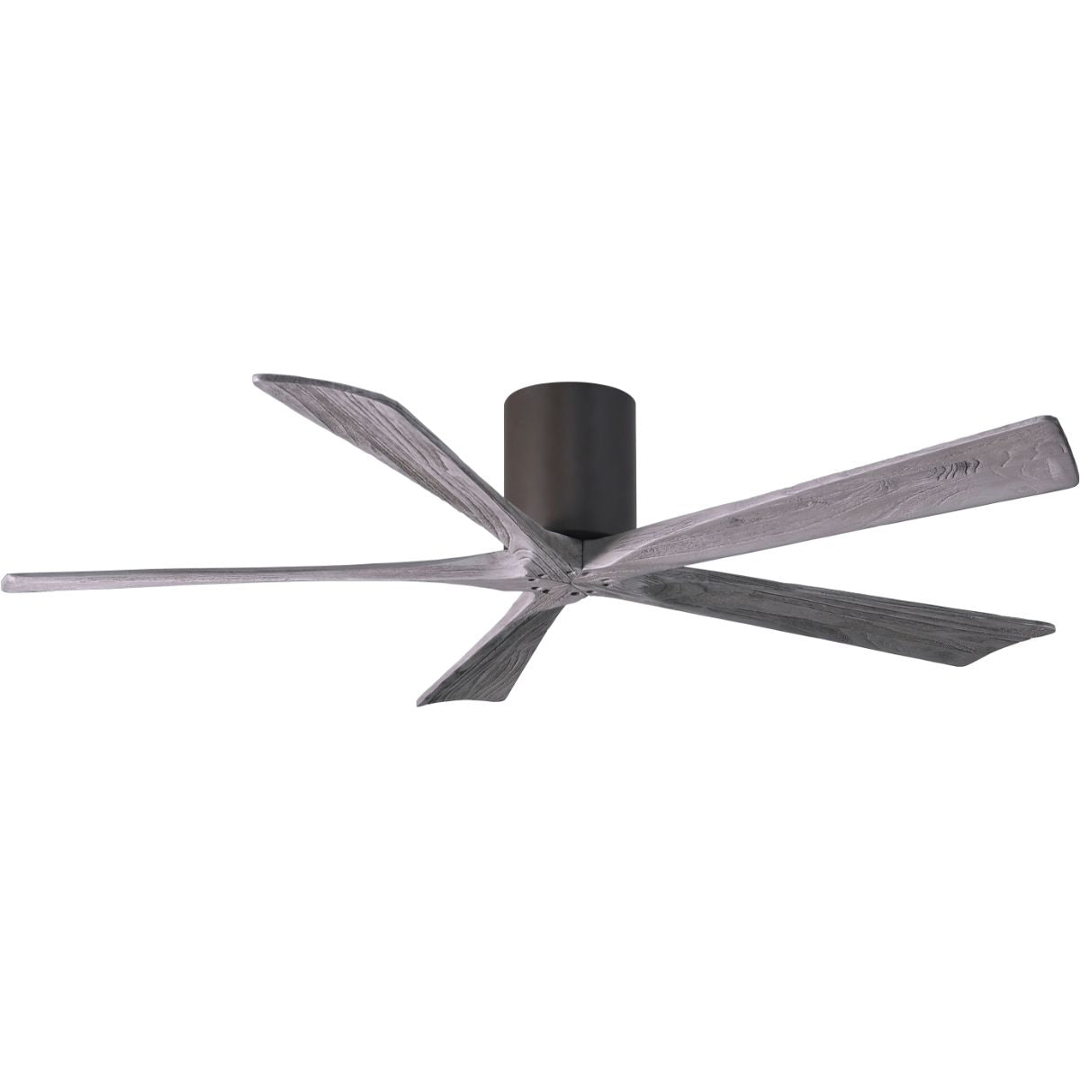 Irene 5-Blade 60 Inch Hugger Ceiling Fan with Remote, Textured Bronze with Barnwood Blades - Bees Lighting